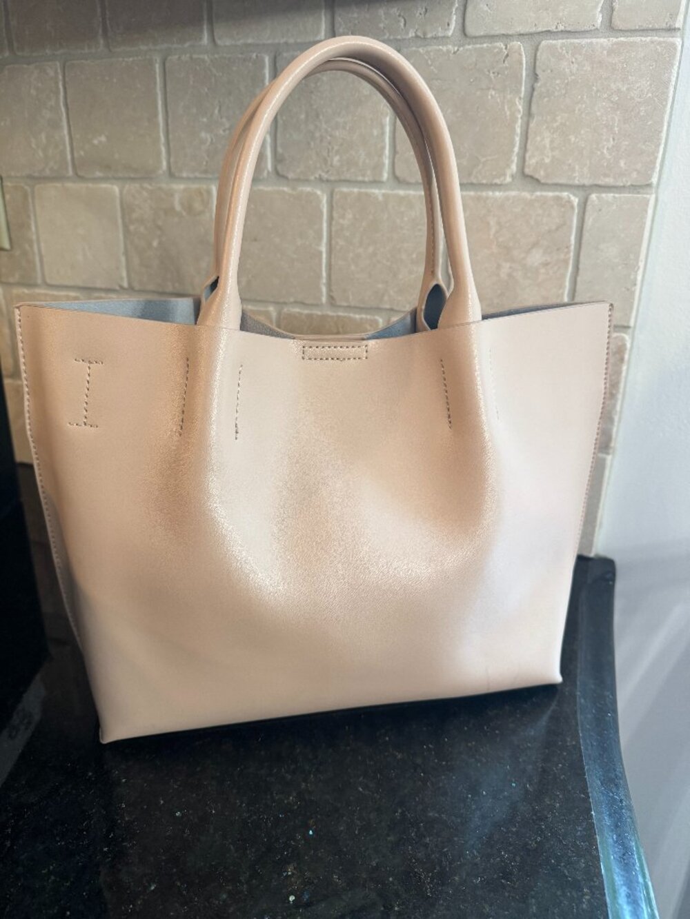 Co-Lab Pink Blush pocketbook. Med size w/handles (1 1/2in crossbody strap inc)